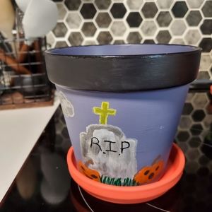 Hand Painted Terrra Cotta Flower Pot